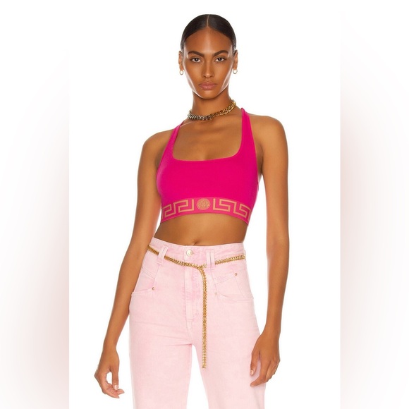 WORN ONCE *VERSACE* Greca border scoop bralette - Picture 1 of 8